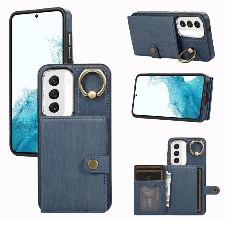 Brushed Texture Wallet Ring Holder Phone Case, For Samsung Galaxy Galaxy S22 Ultra 5G, For Samsung Galaxy Galaxy S22+ 5G, For Samsung Galaxy Galaxy S22 5G