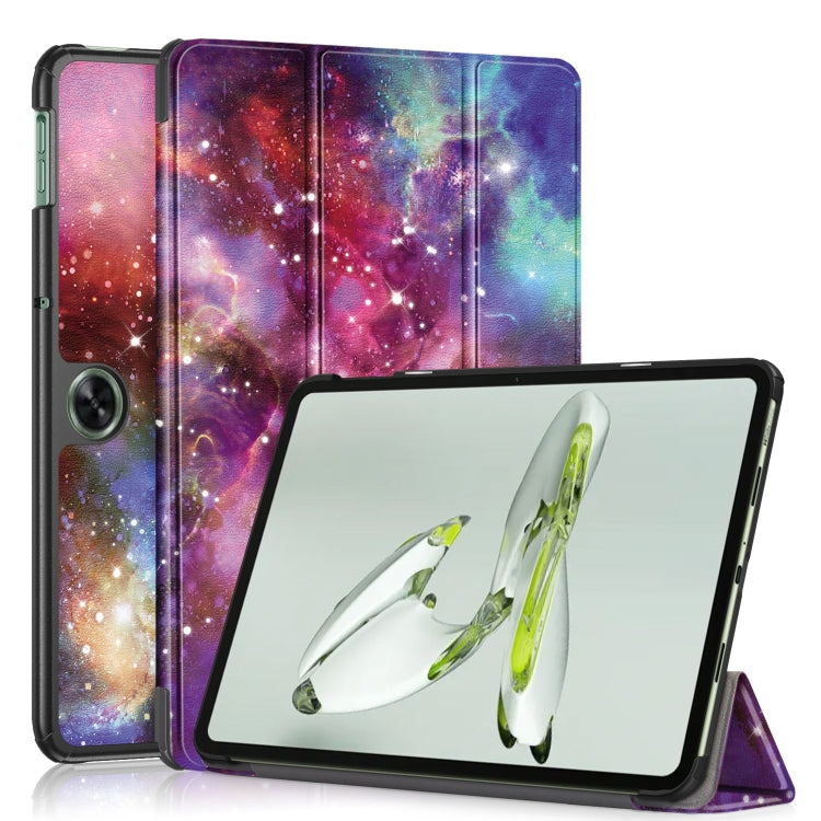 Custer Painted 3-fold Holder Smart Leather Tablet Case, For OnePlus Pad Go / OPPO Pad Air2 / Neo