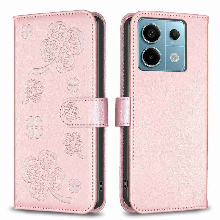 Four-leaf Embossed Leather Phone Case, For Xiaomi Poco M6 4G / Redmi 13 4G, For Xiaomi Redmi A3, For Xiaomi Redmi Note 13 Pro 4G Global, For Xiaomi Redmi Note 13 4G Global, For Xiaomi Redmi Note 13, For Xiaomi Redmi 13C, For Xiaomi Redmi Note 13 Pro+ 5...