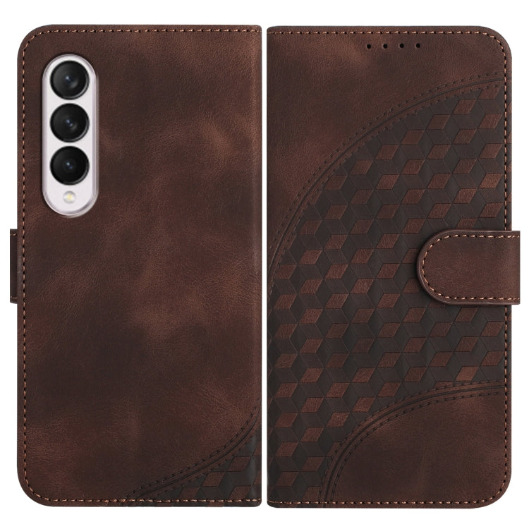 YX0060 Elephant Head Embossed Phone Leather Case with Lanyard, For Samsung Galaxy Z Fold5 5G, For Samsung Galaxy Z Flip5 5G, For Samsung Galaxy Z Fold4 5G, For Samsung Galaxy Z Flip4 5G, For Samsung Galaxy Z Flip3 5G, For Samsung Galaxy Z Fold3 5G