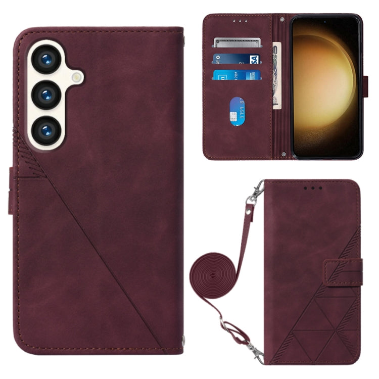 Crossbody 3D Embossed Flip Leather Phone Case, For Samsung Galaxy S24 FE 5G, For Samsung Galaxy M35, For Samsung Galaxy A55, For Samsung Galaxy A35 5G, For Samsung Galaxy S24 Ultra 5G, For Samsung Galaxy S24+ 5G, For Samsung Galaxy S24 5G