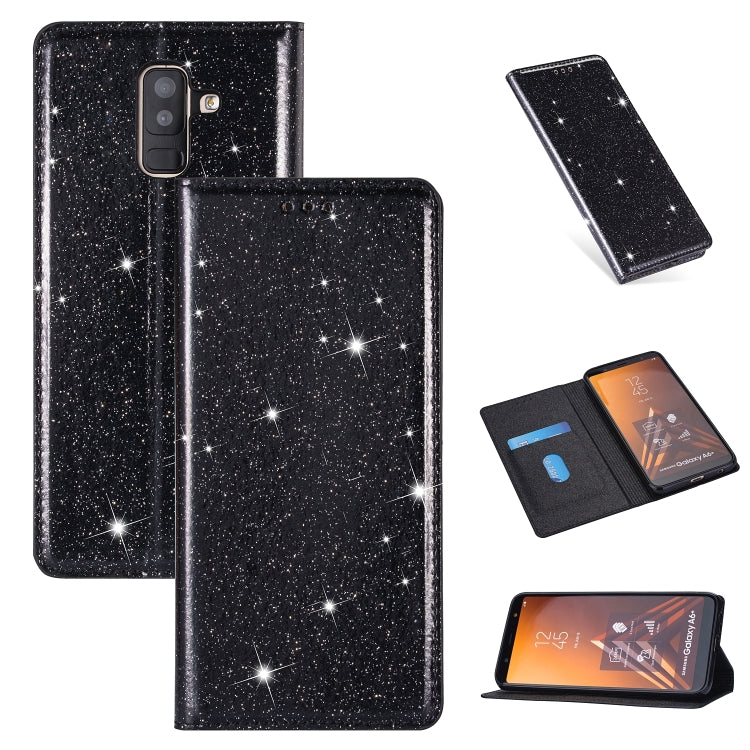 Ultrathin Glitter Magnetic Horizontal Flip Leather Case with Holder & Card Slots, For Samsung Galaxy A6+ / J8 (2018), For Samsung Galaxy A10e, For Samsung Galaxy A20 / A30, For Samsung Galaxy A20e, For Samsung Galaxy A40, For Samsung Galaxy A60
