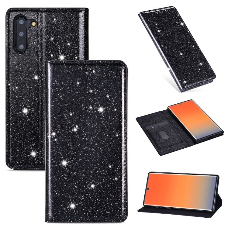 Ultrathin Glitter Magnetic Horizontal Flip Leather Case with Holder & Card Slots, For Samsung Galaxy Note 10, For Samsung Galaxy Note 10 Plus, For Samsung Galaxy S9, For Samsung Galaxy S10, For Samsung Galaxy S10e, For Samsung Galaxy S10+
