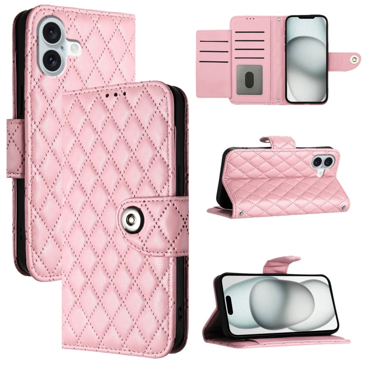 Rhombic Texture Flip Leather Phone Case with Lanyard, For iPhone 18 Pro / 17 Pro, For iPhone 18 Pro Max / 17 Pro Max, For iPhone 17, For iPhone Air, For iPhone SE 2024, For iPhone 16 Pro Max, For iPhone 16 Pro, For iPhone 16 Plus