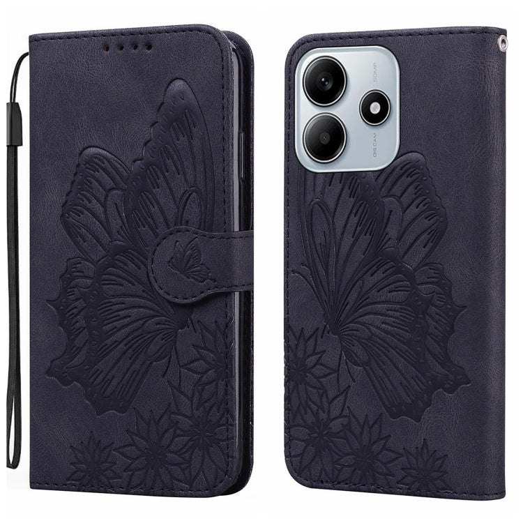 Retro Skin Feel Butterflies Embossing Horizontal Flip Leather Phone Case, For Redmi Note 14 5G, For Redmi Note 14 Pro 5G, For Redmi 14C 4G, For Xiaomi Redmi Note 13 Pro 4G, For Xiaomi Redmi Note 13 4G, For Xiaomi Redmi 13C / POCO C65