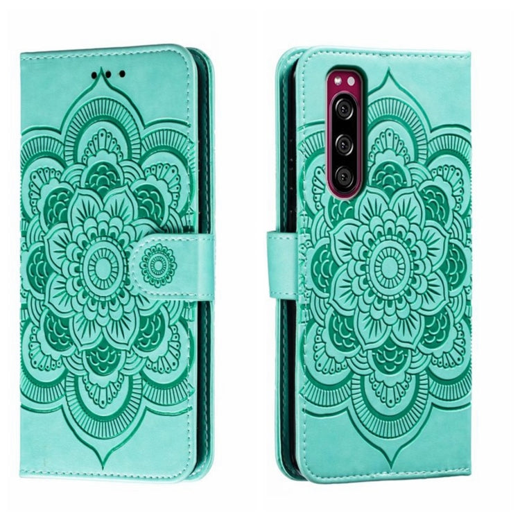 Sun Mandala Embossing Pattern Phone Leather Case, For Sony Xperia 10 IV, For Sony Xperia 5 III, For Sony Xperia 10 III, For Sony Xperia 1 III, For Sony Xperia 5