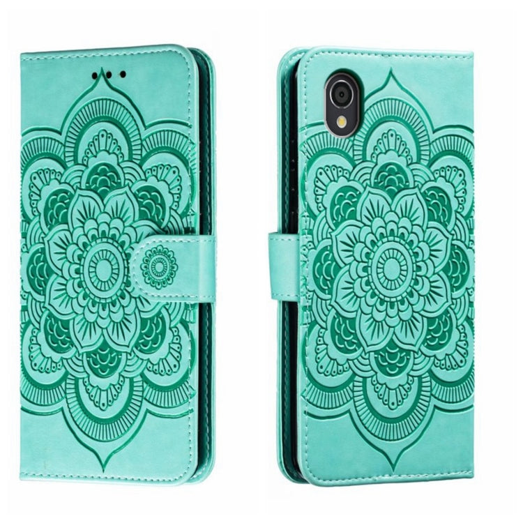 Sun Mandala Embossing Pattern Phone Leather Case, For Sharp Aquos Sense2