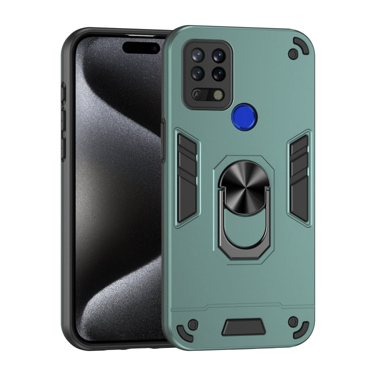 Shockproof Metal Ring Holder Phone Case, For Tecno Spark 7P, For Tecno Pova