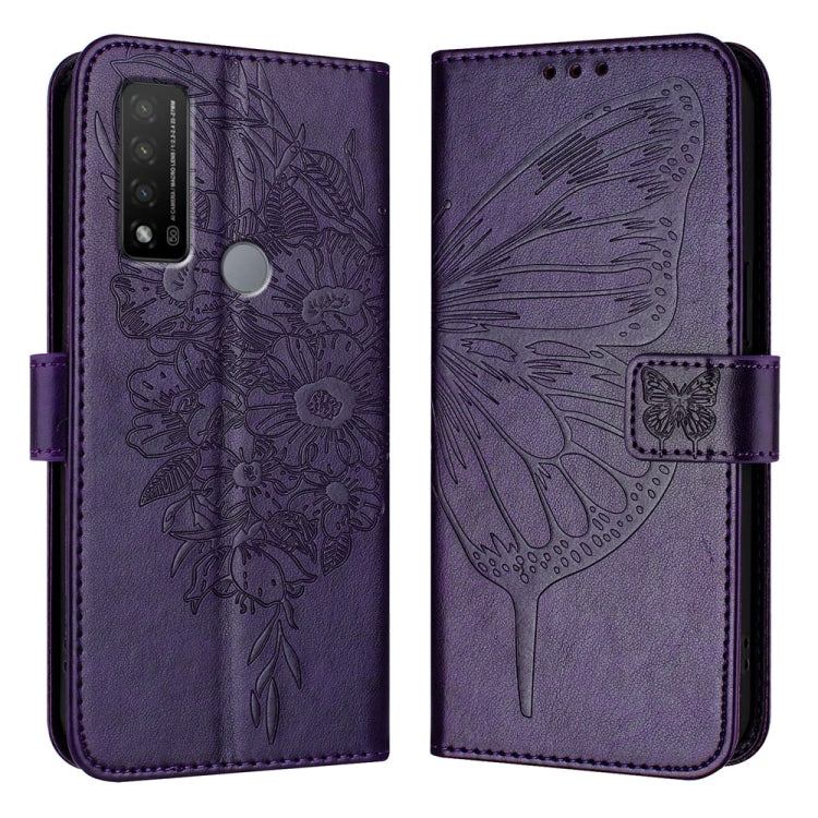 Embossed Butterfly Leather Phone Case, For TCL 20 R 5G