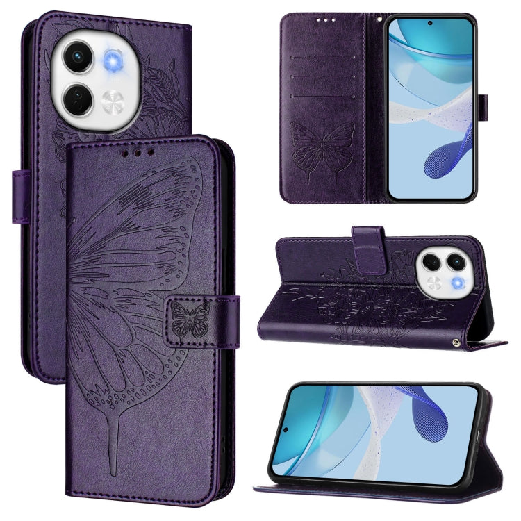 Embossed Butterfly Leather Phone Case, For Tecno Camon 50 4G, For Tenco Pova Slirm / Spark Slirm, For Tecno Camon 40 Pro 4G, For Tecno Camon 40 Premier, For Tecno Camon 40 4G, For Tecno Spark 30 5G / Pova 6 Neo 5G