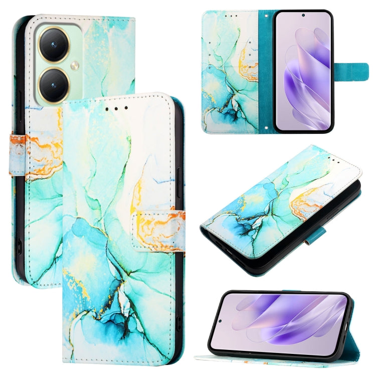 PT003 Marble Pattern Flip Leather Phone Case, For vivo Y27 4G Global