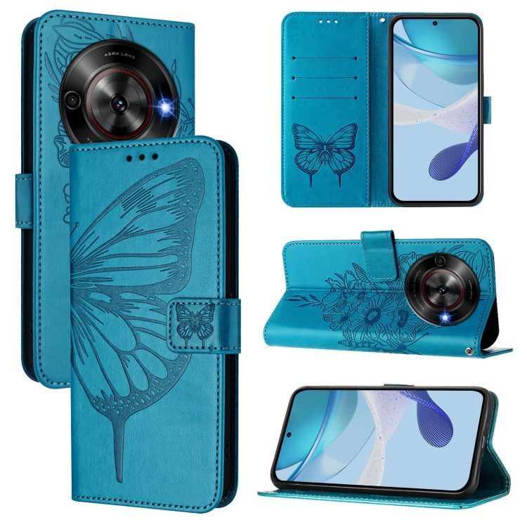 Embossed Butterfly Leather Phone Case, For ZTE Blade A75 Pro 5G / T-Elite 5G, For ZTE Blade A76 4G, For ZTE Nubia S 5G A403ZT, For ZTE Blade V70 Vita / V70 Design, For ZTE Blade V70 Design, For ZTE Blade A75 5G / Nubia Focus