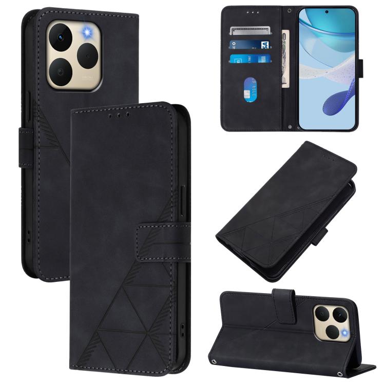 Crossbody 3D Embossed Flip Leather Phone Case, For Realme 15T 5G Global, For Realme 15 / 15 Pro 5G Global, For Realme C71 4G Global, For Realme Neo7 Turbo 5G, For Realme V70 5G / C75 5G, For Realme Narzo 80 Pro, For Realme P3 5G Global / 14 5G