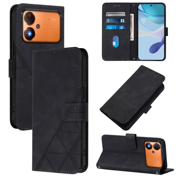 Crossbody 3D Embossed Flip Leather Phone Case, For Xiaomi Poco M8 Power 5G, For Xiaomi Poco F9 Ultra 5G, For Xiaomi Poco F9 Pro / Redmi K100 Pro 5G, For Xiaomi 17 Max 5G, For Xiaomi 17T Pro 5G, For Xiaomi Poco M7 4G 169mm, For Xiaomi 15T Pro 5G