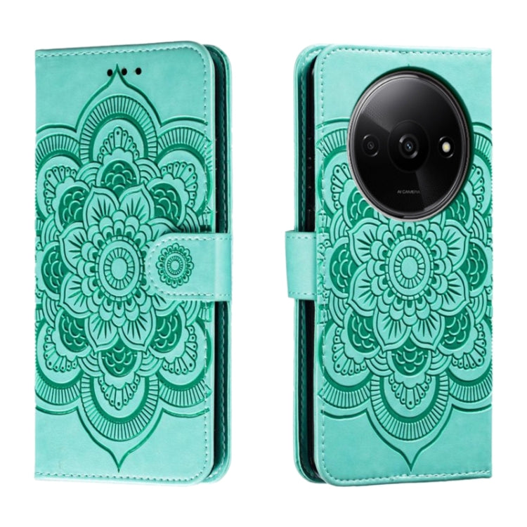 Sun Mandala Embossing Pattern Phone Leather Case, For Redmi A5 4G 171.7mm / Poco C71 4G, For Redmi Note 14 4G 164.84mm, For Redmi Note 14 Pro 4G / 5G / Note 14 Pro+, For Redmi Note14 4G 163.25mm, For Redmi Note 14 5G, For Xiaomi Redmi A3