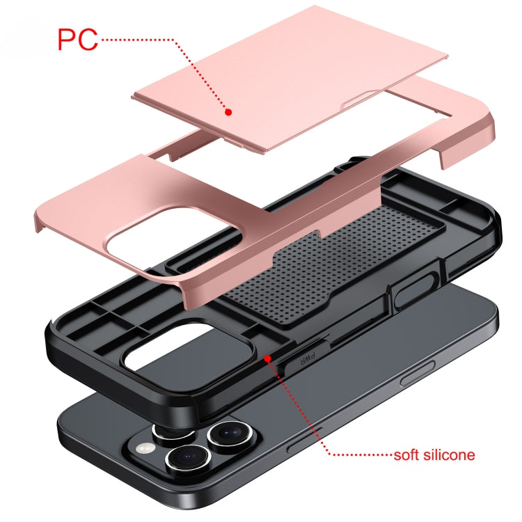 Shockproof Armor Phone Case with Card Slot, For iPhone 18, For iPhone 18 Pro, For iPhone 18 Pro Max, For iPhone 17e / 16e