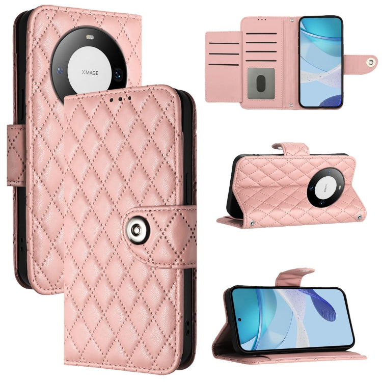 Rhombic Texture Flip Leather Phone Case with Lanyard, For Huawei nova 14 5G, For Huawei nova 13 Pro, For Huawei nova 13 / nova 12, For Huawei nova 12i, For Huawei nova 12s, For Huawei Pura 70 Pro, For Huawei Pura 70, For Huawei Mate 60 Pro / 60 Pro+