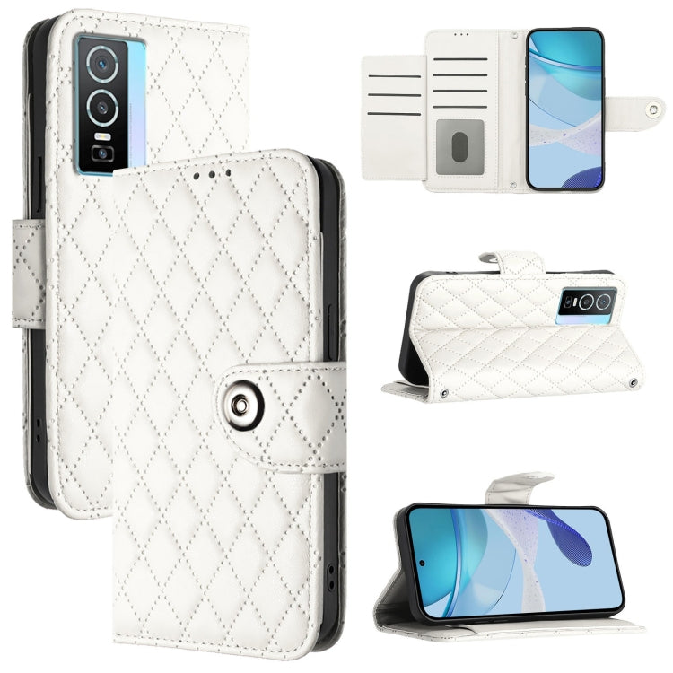 Rhombic Texture Flip Leather Phone Case with Lanyard, For vivo Y76 5G, For vivo Y51 2020 India / Y31 India, For vivo Y53s 5G / Y51a / Y33, For vivo Y52s 5G / iQOO U3, For vivo Y31s 5G / Y72 5G India, For vivo Y70s, For vivo Y30 4G Global
