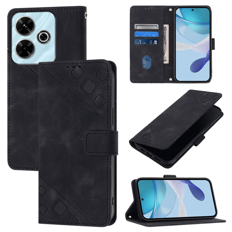 Skin-feel Embossed Leather Phone Case, For Redmi K70 Ultra 5G Global, For Redmi 13 4G