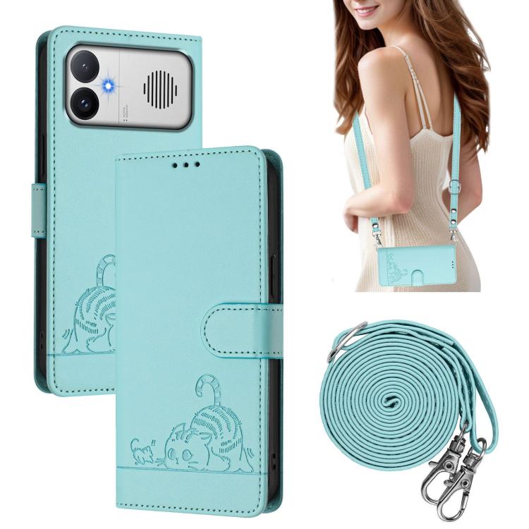 Cat Rat Embossed Pattern RFID Leather Phone Case with Lanyard, For Redmi K90 Max 5G, For Redmi A7 Pro 171mm / Poco C85x 5G, For Redmi 15a 5G Global, For Redmi A5 4G 171.7mm / Poco C71 4G, For Redmi Turbo 5 Max / Poco X8 Pro Max