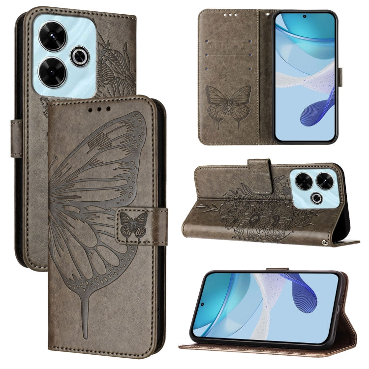 Embossed Butterfly Leather Phone Case, For Redmi Note 14 Pro 4G, For Redmi Note 14 4G 163.25mm, For Redmi K70 Ultra 5G Global, For Redmi 13 4G