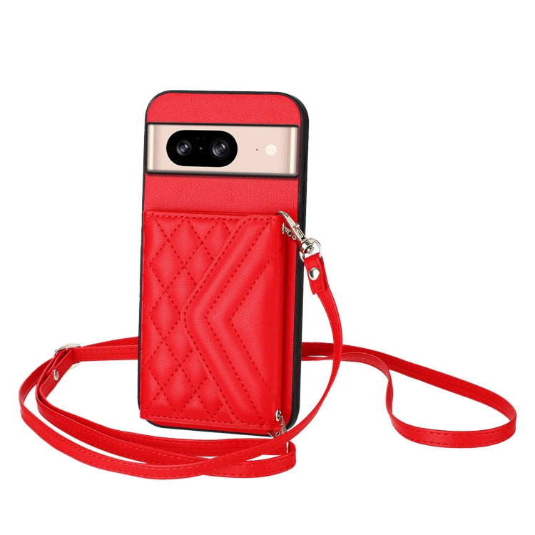 Rhombic Texture Card Bag RFID Phone Case with Long Lanyard, For Google Pixel 9 Pro XL, For Google Pixel 9 / 9 Pro, For Google Pixel 8a, For Google Pixel 8 Pro, For Google Pixel 8