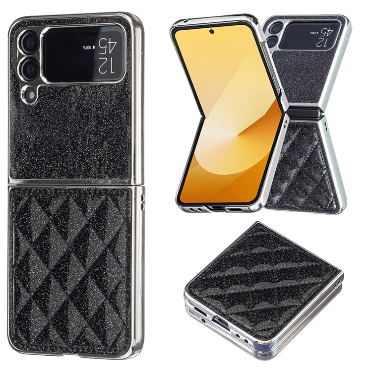 Electroplating Rhombic Glitter PU Phone Case, For Samsung Galaxy Z Flip6 / Flip7 FE, For Samsung Galaxy Z Flip5, For Samsung Galaxy Z Flip4, For Samsung Galaxy Z Flip3