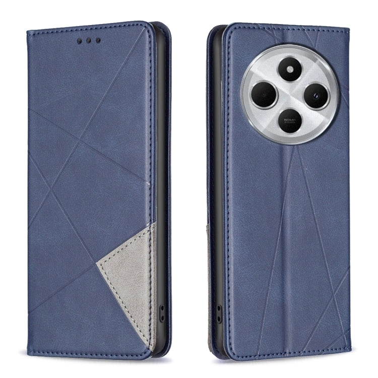 Rhombus Texture Magnetic Leather Phone Case, For Redmi Note 14 Pro 4G, For Redmi Note 14 4G 163.25mm, For Redmi Note 14 5G, For Redmi Note 14 Pro 5G / Note 14 Pro+ 5G, For Redmi 14C 4G