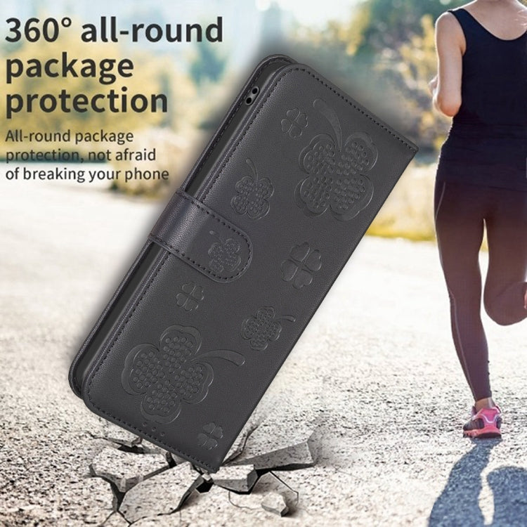 Four-leaf Embossed Leather Phone Case, For Redmi 14C 4G