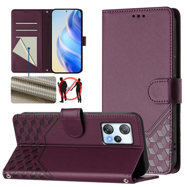 Honeycomb Embossing RFID Leather Phone Case, For Blackview Wave 6C, For Blackview Shark 8 / Oscal Tiger 12, For Blackview A52 / A52 Pro, For Blackview A53