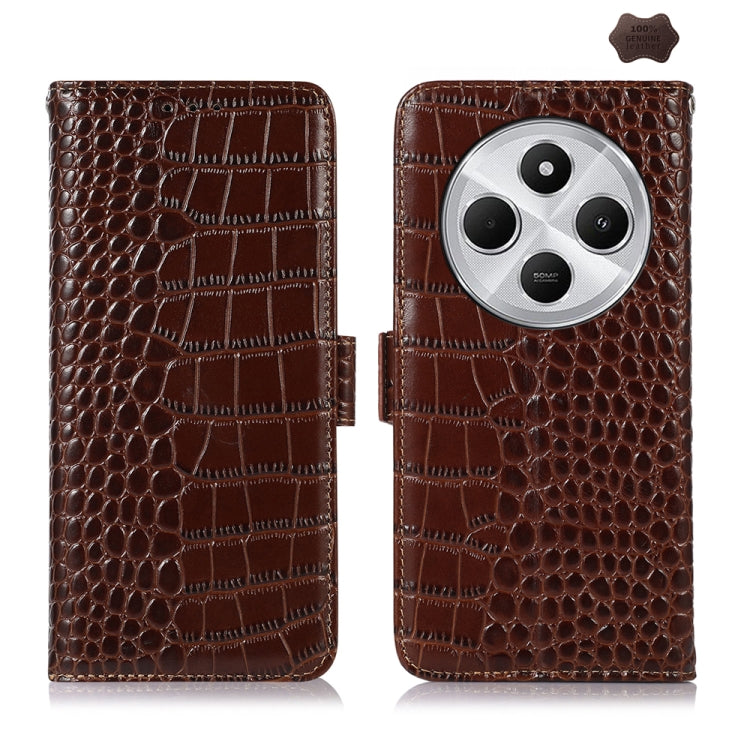 Crocodile Top Layer Cowhide Leather Phone Case, For Redmi Note 14S 4G, For Redmi K80, For Redmi Turbo 4 Pro, For Redmi Note 14 5G, For Redmi Note 14 Pro 5G, For Redmi 14C 4G