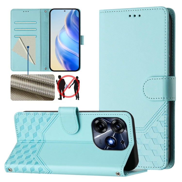Honeycomb Embossing RFID Leather Phone Case, For Tecno Spark 10 Pro 4G, For Tecno Camon 19 / Camon 19 Pro 5G, For Tecno Pova 4 Pro 4G, For Tecno Pova 4, For Tecno Pova Neo 2, For Tecno Spark 9, For Tecno Spark Go 2022 / Spark 8C