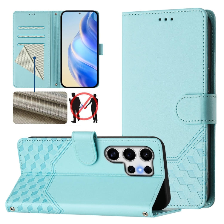 Honeycomb Embossing RFID Leather Phone Case, For Samsung Galaxy S25 Ultra 5G, For Samsung Galaxy S24 FE 5G, For Samsung Galaxy S24 Ultra 5G, For Samsung Galaxy S24+ 5G, For Samsung Galaxy S24 5G, For Samsung Galaxy S23 FE 5G