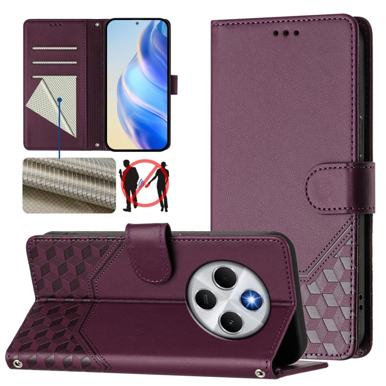 Honeycomb Embossing RFID Leather Phone Case, For Xiaomi Poco M7 4G 169mm, For Redmi 15 5G / 4G EU 171mm, For Redmi Note 14 4G 164.84mm EU Version, For Redmi K80 5G / K80 Pro 5G, For Redmi Note 14 Pro 4G, For Redmi Note 14 4G 163.25mm, For Redmi Note 14...