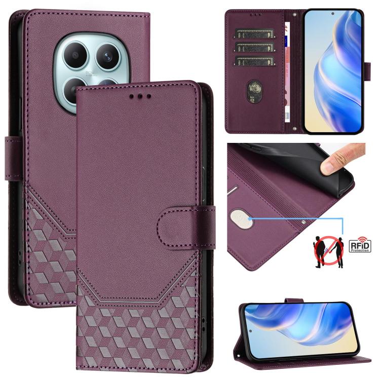 Honeycomb Embossing RFID Leather Phone Case, For Redmi A7 / A5 4G 171mm / Poco C71, For Redmi K90 Max 5G, For Redmi A7 Pro 171mm / Poco C85x 5G / C81, For Redmi 15a 5G, For Redmi Turbo 5 Max / Poco X8 Pro Max, For Redmi Turbo 5 5G Global / Poco X8 Pro ...