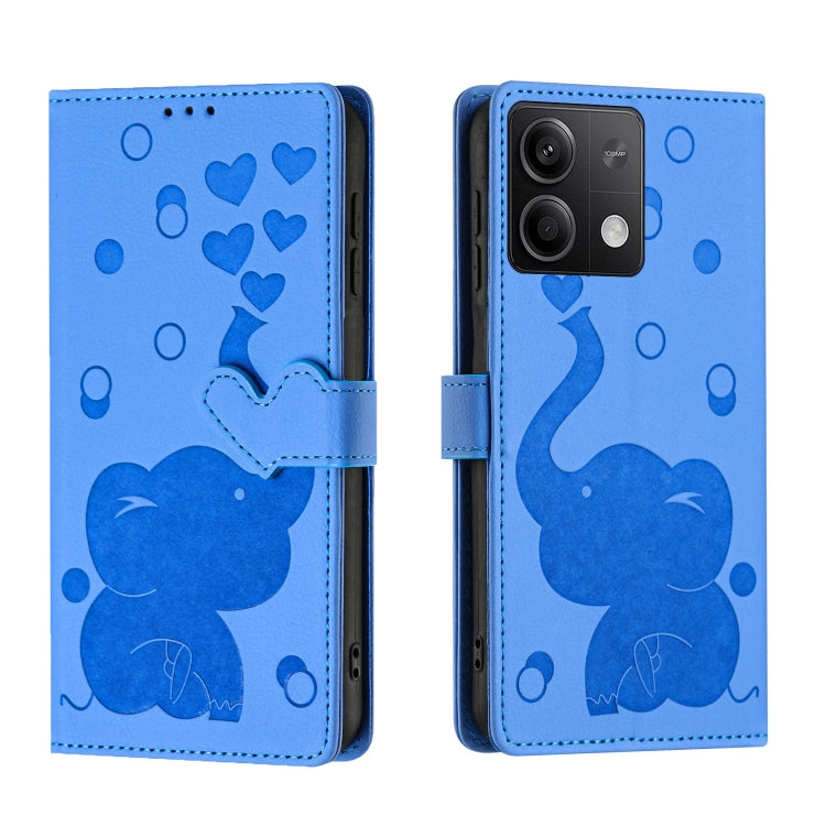 Cartoon Elephant Embossed Leather Phone Case, For Redmi Note 13 5G, For Redmi Note 13 Pro+, For Redmi 12 4G / 5G, For Redmi Note 12S 4G, For Redmi Note 12 4G, For Redmi Note 12 Pro 5G, For Redmi Note 12 5G, For Redmi Note 11 Pro 4G / 5G