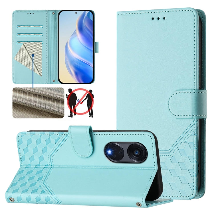 Honeycomb Embossing RFID Leather Phone Case, For OPPO A1 Pro 5G / Reno8 T 5G Global, For OPPO Reno9 5G / Reno9 Pro 5G, For OPPO A17 4G Global / A17k, For OPPO A57 4G / A77 4G / A57s 4G Global, For OPPO A77 5G / A97 5G, For OPPO Reno8 Pro 5G Global
