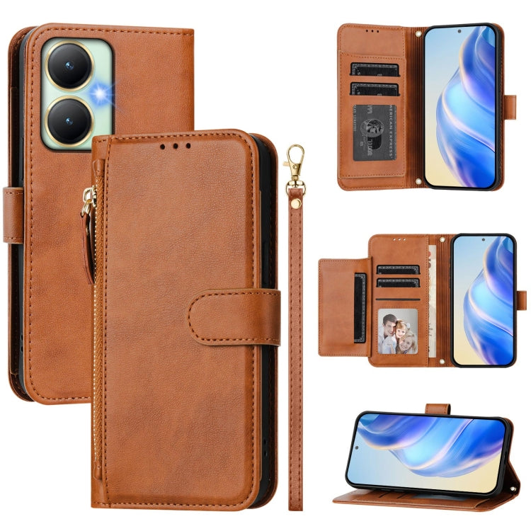 Multi-Card Slots Zipper Wallet Leather Phone Case, For vivo Y17 / Y15 / Y12 / Y11, For vivo Y27 4G 2023 Global