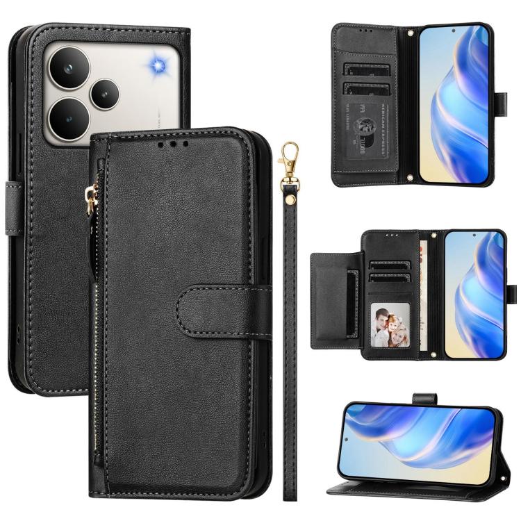 Multi-Card Slots Zipper Wallet Leather Phone Case, For Realme P4 Pro 5G, For Realme P4, For Realme 15T 5G Global, For Realme 15 5G / Realme 15 Pro 5G, For Realme C71 4G, For Realme Neo7 Turbo, For Realme 14x / C75 5G / V70