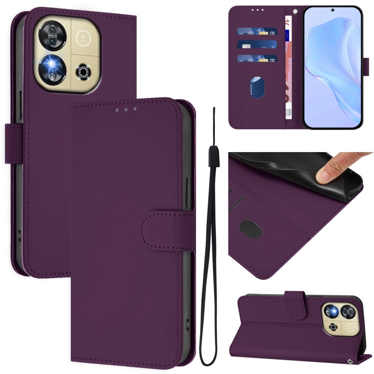 Skin Feel Solid Color Leather Phone Case with Lanyard, For Oukitel C59 / C59 Pro, For Oukitel C57s