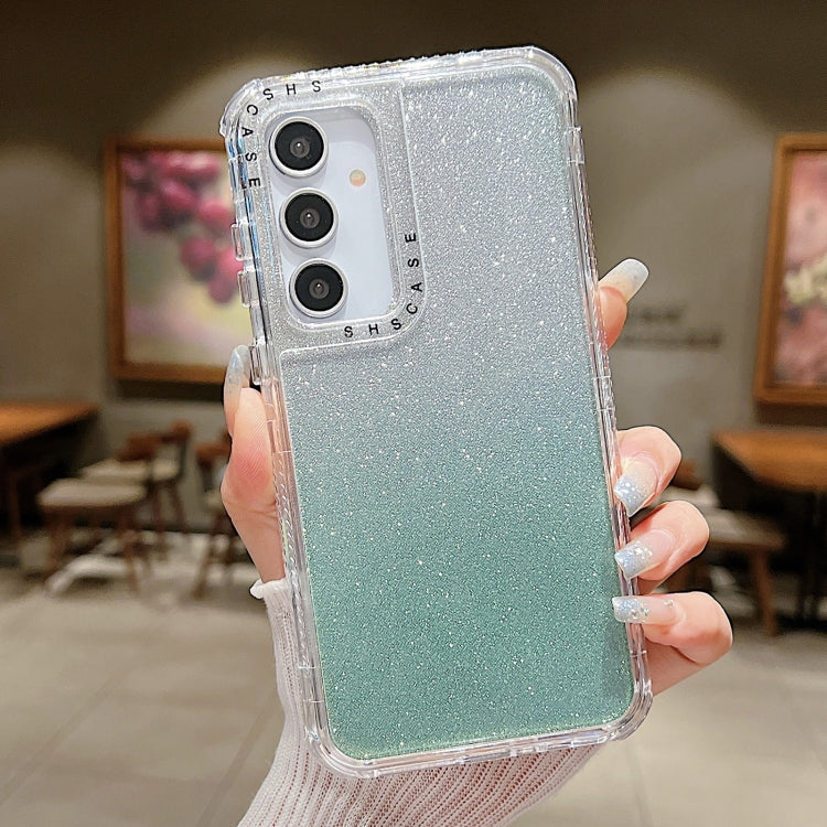 TPU + PC + Glitter Paper Full Coverage Phone Case, For Samsung Galaxy A55 5G