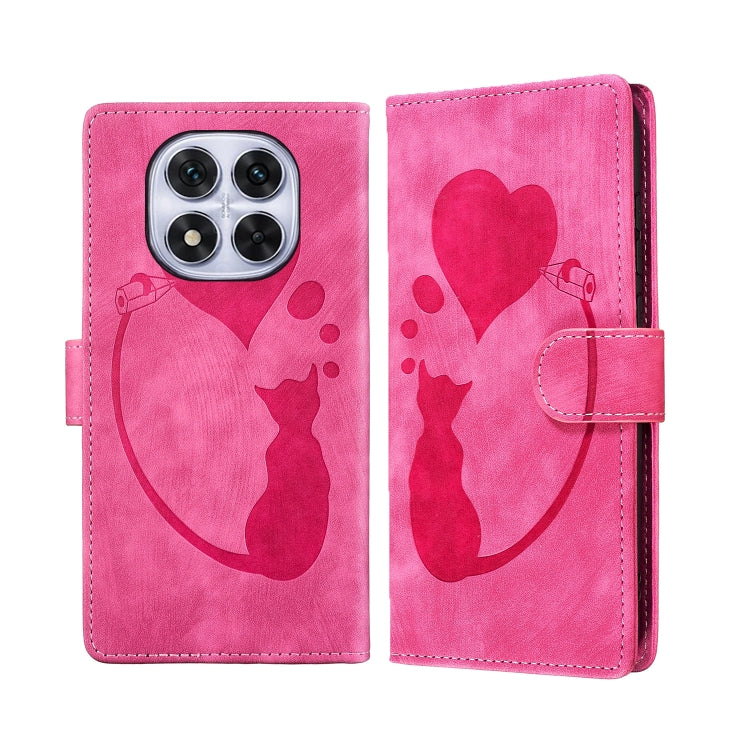 Pen Heart Cat Embossed Leather Phone Case, For Redmi Note 15 Pro+ 5G Global 163.3mm, For Redmi Note 15 4G / 5G Global 164mm, For Redmi Note 15 Pro 4G Global 163.2mm, For Redmi Note 15 Pro 5G Global 163.6mm, For Redmi 15C 5G / 4G EU 173mm, For Redmi A4 ...