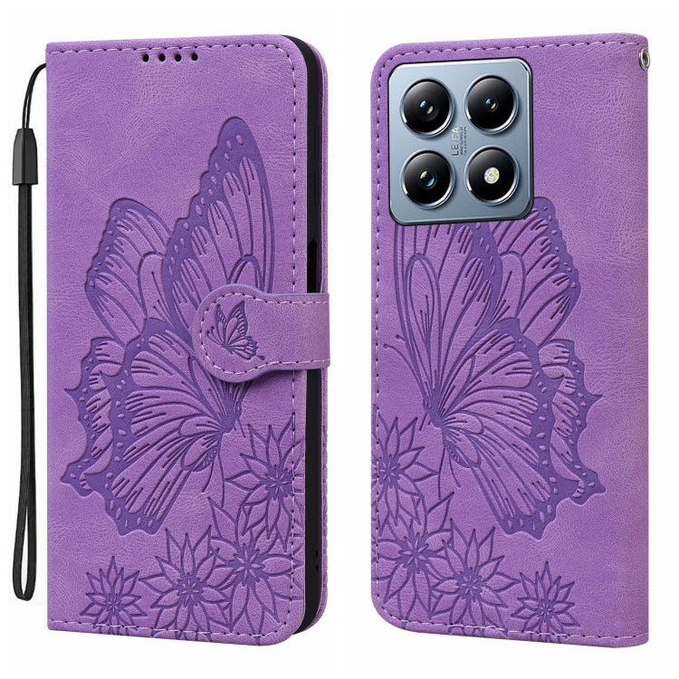 Retro Skin Feel Butterflies Embossing Horizontal Flip Leather Phone Case, For Xiaomi 17T Pro 5G, For Xiaomi 17T 5G, For Xiaomi 15T Pro 5G, For Xiaomi 15T 5G, For Xiaomi Poco C75, For Xiaomi 14T Pro, For Xiaomi 14T