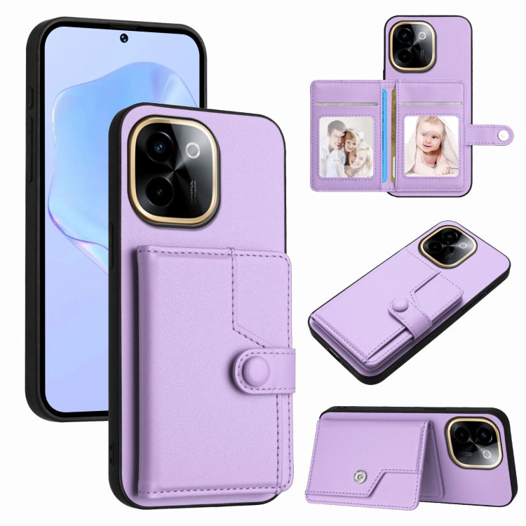 Button Card Bag RFID Anti-theft Phone Case, For vivo X200s, For vivo Y29 4G / T4x / Y300t, For vivo V50 / V50e, For vivo X200 Ultra, For vivo V50 Lite 4G, For vivo Y39 5G / Y300i, For vivo Y200