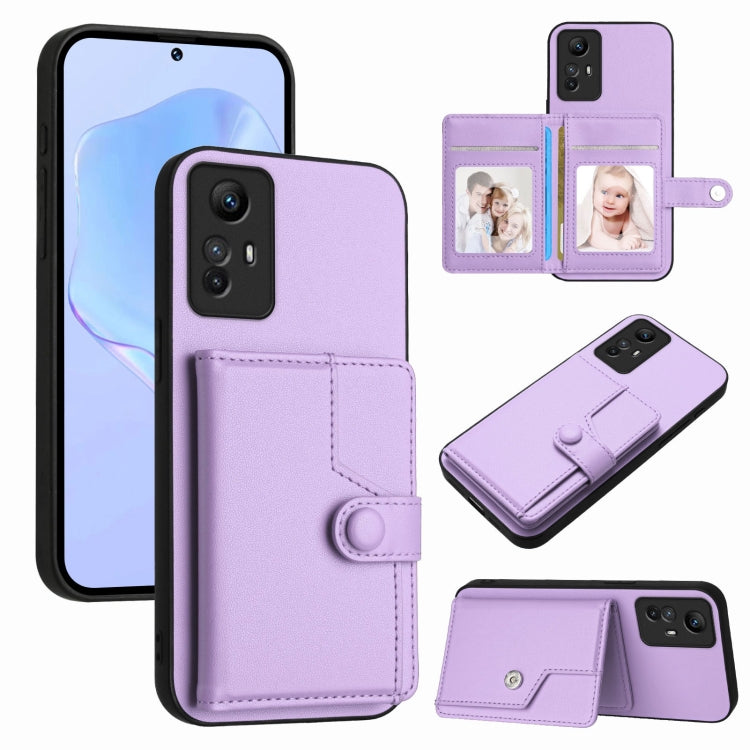 Button Card Bag RFID Anti-theft Phone Case, For Redmi Note 13 Pro 5G, For Redmi 13C 4G Global, For Redmi Note 13 5G, For Redmi Note 13 Pro+, For Redmi 12 4G Global, For Redmi Note 12 Turbo, For Redmi K60 / K60 Pro, For Redmi Note 12S 4G Global