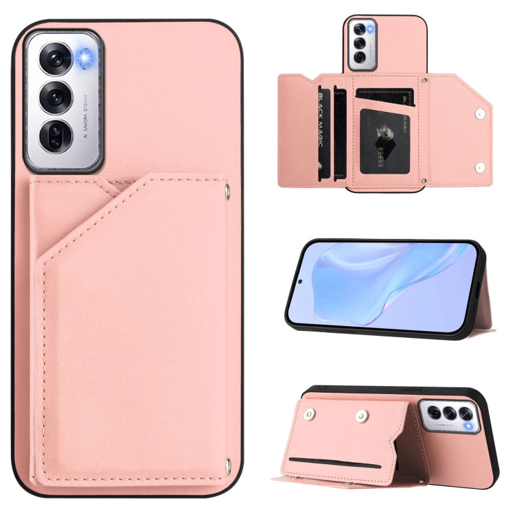 Skin Feel Four Card Slots Phone Case with Wrist Strap, For OPPO Reno12 Global, For OPPO K12 5G, For OPPO A3 Pro, For OPPO Reno11 F / F25 Pro, For OPPO Reno11 Global, For OPPO Reno11 Pro Global, For OPPO A58 / A58X / A1X / A2X