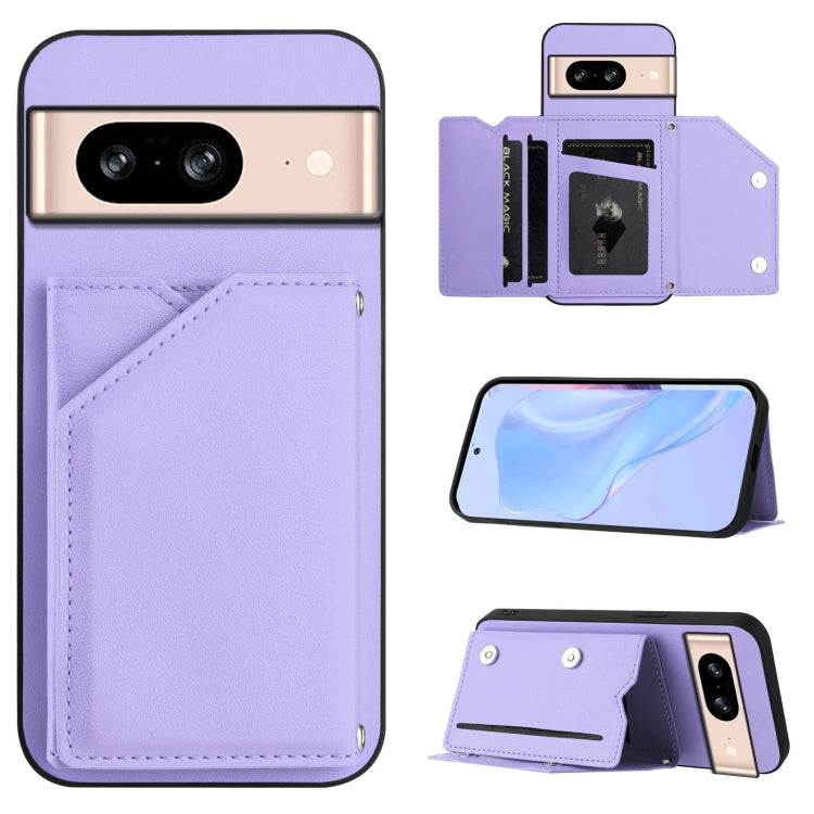 Skin Feel Four Card Slots Phone Case with Wrist Strap, For Google Pixel 10 Pro XL, For Google Pixel 10 / 10 Pro, For Google Pixel 9 Pro, For Google Pixel 9, For Google Pixel 8A, For Google Pixel 8 Pro, For Google Pixel 8