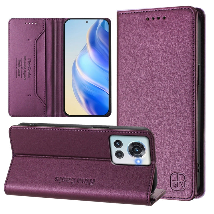RC01 Dual-Folded Magnetic Suction RFID Leather Phone Case, For OnePlus 11R, For OnePlus 11, For OnePlus Nord N300, For OnePlus Ace Pro / OnePlus 10T Global, For OnePlus Nord 2T, For OnePlus 10R / OnePlus Ace