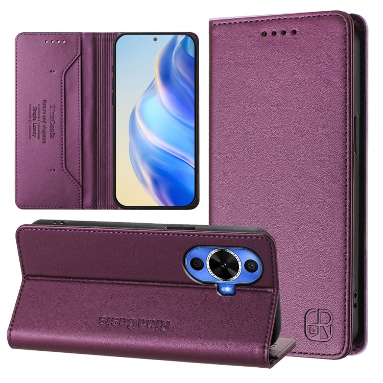 RC01 Dual-Folded Magnetic Suction RFID Leather Phone Case, For Huawei Mate 70, For Huawei Nova 13 Pro, For Huawei Nova 13 / Nova 12, For Huawei Pura 70 Pro / Pura 70 Pro+, For Huawei nova 12i Global, For Huawei nova 12s Global