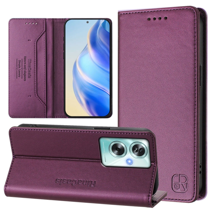RC01 Dual-Folded Magnetic Suction RFID Leather Phone Case, For OPPO A79 5G Global